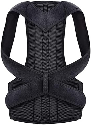 Back Brace Posture Corrector for Men Women Brace Clavicle Support Corrective Slouching and Hunching, Adjustable Teenager Straight Back Breathable (Color : Black, Size : M L)