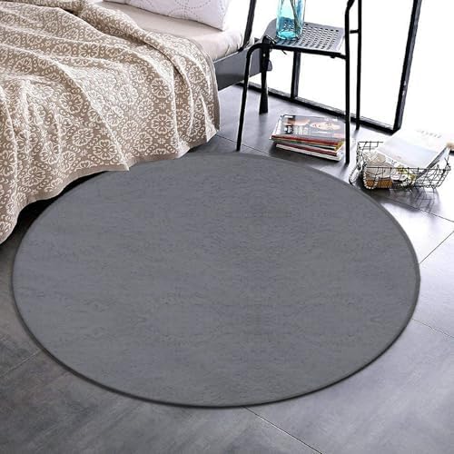 Large Round Area Rug Home Decor Modern Bathroom Rug Kitchen Office Circle Rug for Living Room Sofa Circle Cute Mat Gery, 60inch