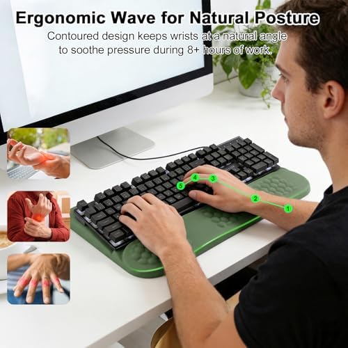 LIMOUS 2-in-1 Wrist Rest with Keyboard Stand, Ergonomic Wave Wrist Pad
