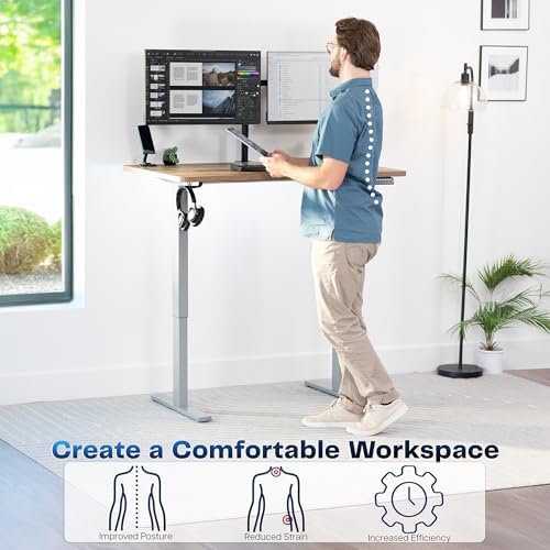 VIVO Reclaimed Wood 48 x 30 in Standing Desk, DESK-KIT-1G5P