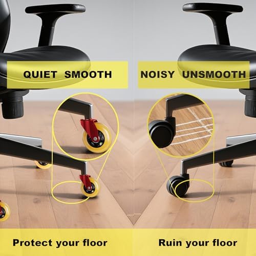 Office Chair Wheels Replacement Rubber Chair Casters Heavy Duty