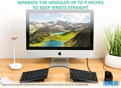 Kinesis Freestyle2 Ergonomic Keyboard w/ V3 Lifters for Mac (9" Separation)