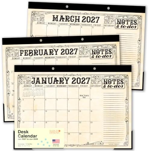 Large Desk Calendar 2027 - Desktop Calendar 2027-2028