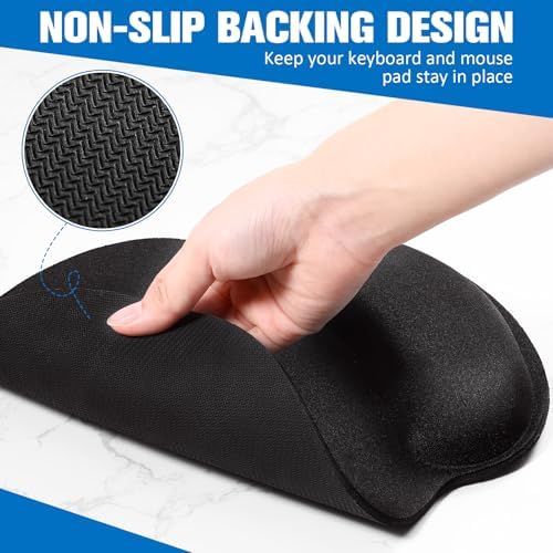 Yunsailing 4 Pcs Ergonomic Mouse Pad and Keyboard with Wrist Support Set