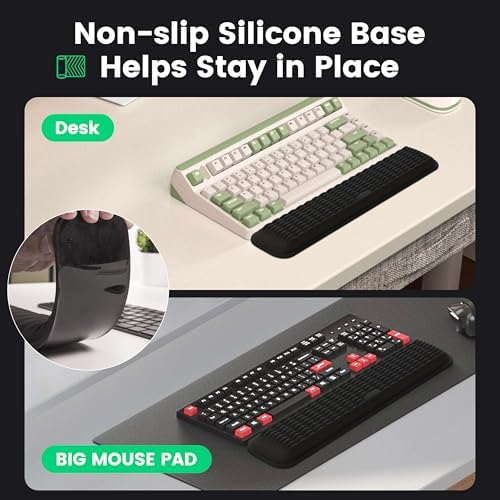 MEKASS Keyboard Wrist Rest, Soft Memory Foam Wrist Support, Keyboard Hand Rest Pad for Wrist Pain Relief, Keyboard Wrist Guard for Long Hours of Work, Gaming, Studying（White）