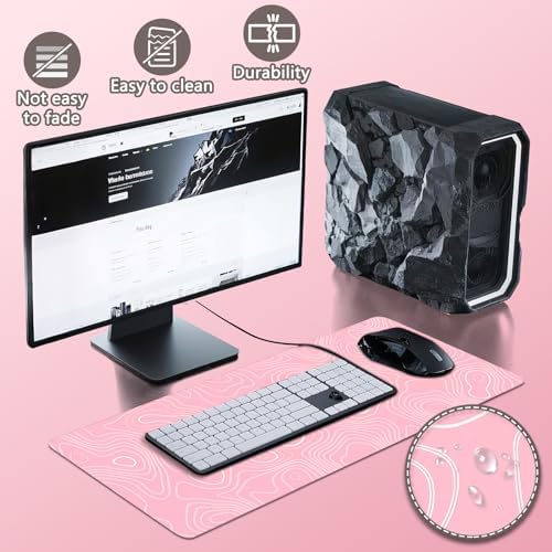 Mouse Pad Gaming - Desk Mat for Keyboard and Mouse - Large Mouse Pads for Desk, Gaming Mousepad with Non-Slip Base, Desks Pad (31.5" X 11.8") for Game, Office and Home