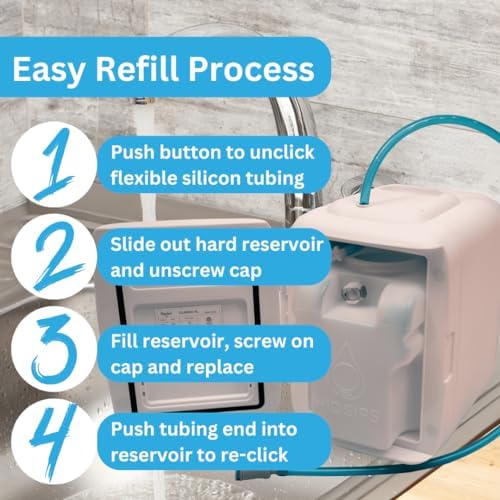 HydraLamp w/Mini Fridge, Bedside Desktop Water Dispenser Lamp, Included Water Reservoir and Filter, Bedside Water Dispenser, LED Table Lamp, for Home, Bed, Office, Hydration Appliance (Bright)