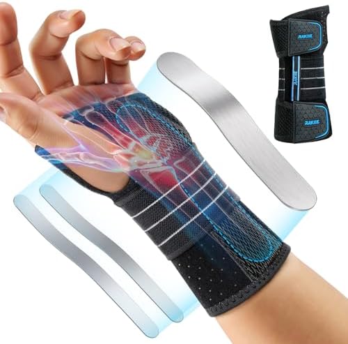 Rakiie Carpal Tunnel Wrist Brace Ergonomic Night Splint, Blue