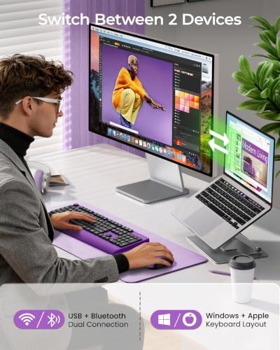 seenda COE200 Wireless Bluetooth Keyboard and Mouse Combo with Wrist Rest