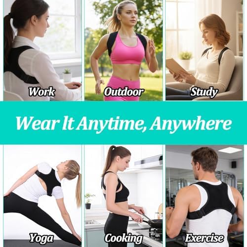 Posture Corrector Adjustable Comfortable Back Brace Lightweight Breathable Upper Straightener Support for Women Men Lower Back Shoulder Clavicle Neck Hunchback Pain Relief
