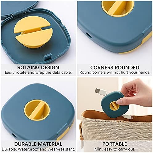 SITAKE 3PCS Cable Management, Retractable Portable Cord Organizer, 3 Colors Flexible Cable Organizer for Home Office Classroom (Square)