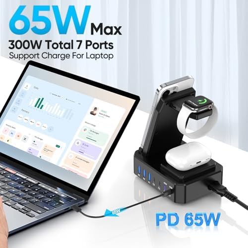 300W Charging Station for Multiple Devices Apple,zutspzss Wireless Charger