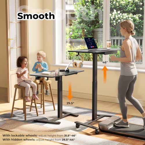 40"×20" Mobile Desk with Drawer, Rolling Desk with Storage