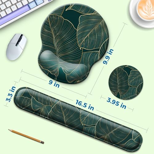 Mouse Pad and Keyboard Wrist Rest Support,Ergonomic Mouse Pad Set