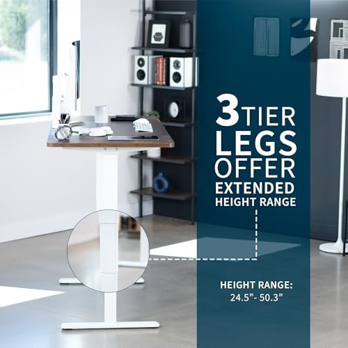 VIVO Black/Vintage Brown 71 x 30 in Standing Desk, DESK-KIT-2W7BN