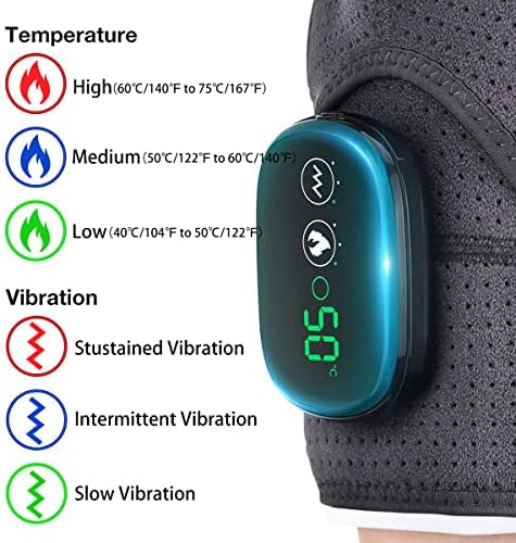 Heated Shoulder Wrap, Shoulder Heating Pads Massager for Men Women, Electric Cordless Vibration Massage Heated Shoulder Braces with 3 Heating Setting, Left Right Shoulder Massage