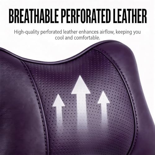 Car Pillow for Driving Seat Soft Leather Headrest Neck Support 2PCS