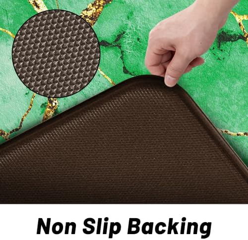 Tyrot Gold Green Kitchen Mats for Floor 2 Pcs 17.3"X28"+17.3"X47"