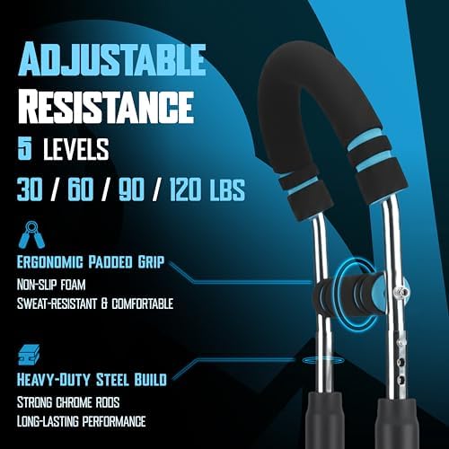 Twister Arm Trainer for Men & Women – Adjustable Chest Expander & Arm Strength Trainer, Home Gym Equipment for Body Workout, Chest Trainer with 2 Springs, Finger Stretcher & Workout Gloves