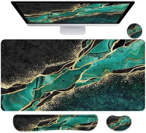 Large Mouse Pad with Wrist Rest, 4-in-1 Wrist Rest for Keyboard and Mouse