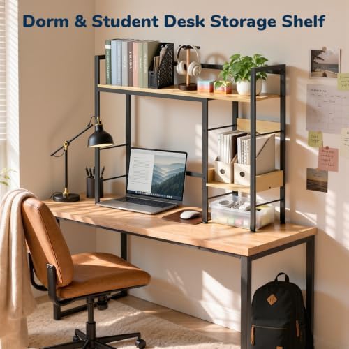 Desk Shelf, 38.6" Desk Hutch for Computer Monitor, Natural