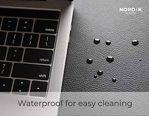 Nordik Leather Desk Mat - Pebble Black - Large Leather Desk Pad 35x17 in