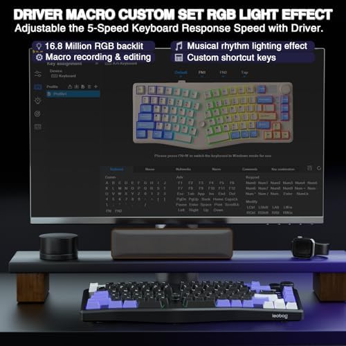 LEOBOG A75 Alice Ergonomic Wireless Mechanical Keyboard with Joystick Knob
