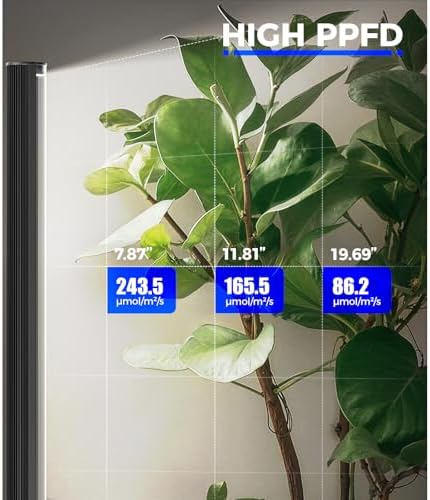 Barrina T1S Vertical Grow Light, 65W 5000K Full Spectrum, 5FT-5.6FT Height