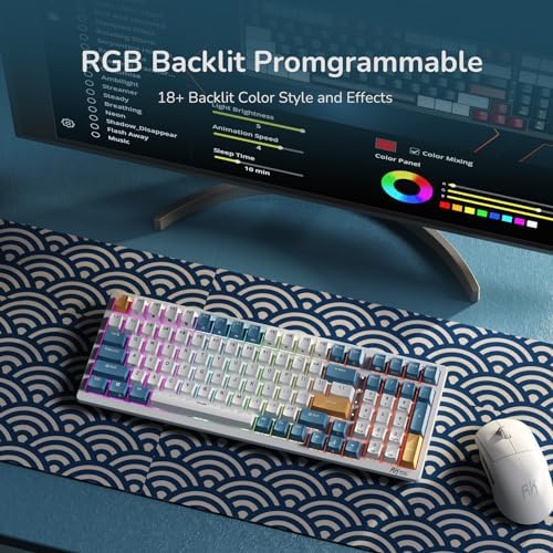 RK ROYAL KLUDGE RK98 Wireless Mechanical Keyboard, 3750mAh, 96% Layout