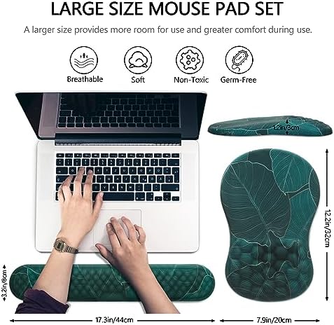 Ergonomic Mouse Pad with Wrist Support and Keyboard Wrist Rest Set