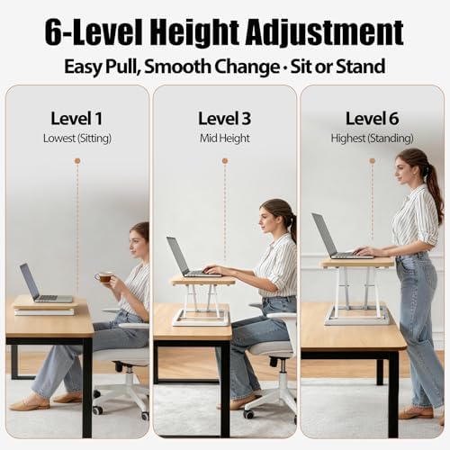 Omhuzsyo 24 in Height Adjustable Standing Desk Converter Stand Up Riser