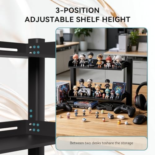 2-Tier Clamp On Desk Shelf, Under Desk Storage Basket, Desktop Organizer