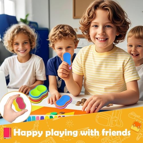 Sensory Fidget Magnet Toys for Kids & Adults, 6 Pack Silicone Magnetic Sliders Stress Relief Anxiety for ADHD Autism, Adults Office Desk/Travel/Classroom Toys ﻿for Focus, Stocking Stuffers Gifts