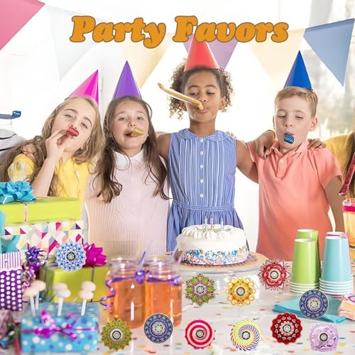 40 Pack Mini Fidget Spinner Toys Party Favors, Desk School Toy Anxiety Relief,Stress Relief Sensory Toys for Kids Adults,Treasure Box Toy for Classroom Prizes, Halloween Treats Toys Bulk (Random)
