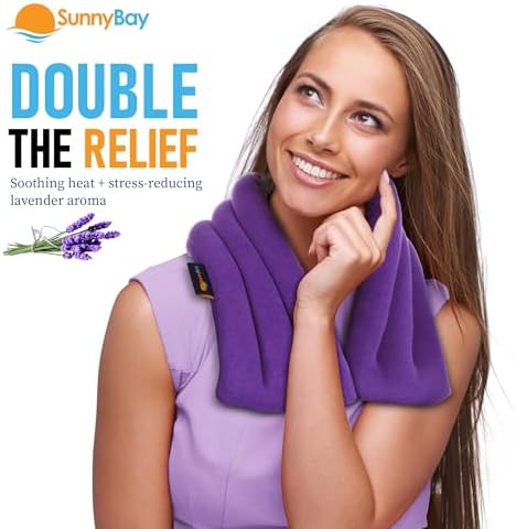 SunnyBay Lavender Heating Pad, Neck and Shoulder Wrap, 26x6 inch, Purple
