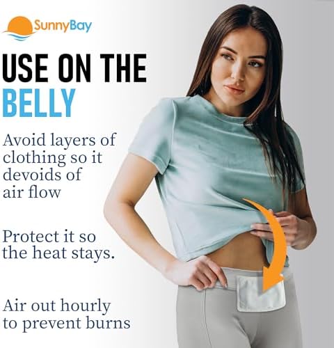SunnyBay Adhesive Heat Patches for Neck, Knee and Back, 5x3 inch, 30 Count
