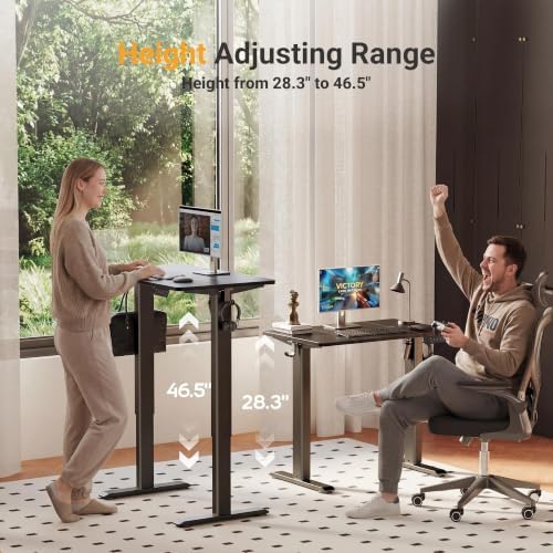 YDN Electric Standing Desk Adjustable Height, 63 x 24 Inches Sit Stand up Desk with Memory Presets & Cable Management, Home Office Desk for Office & Computer Workstation, Black Frame/Black Top