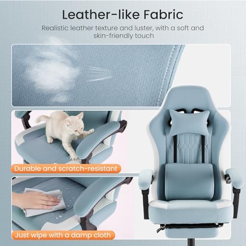 DUMOS Ergonomic Gaming Chair with Footrest, Video Game Chairs