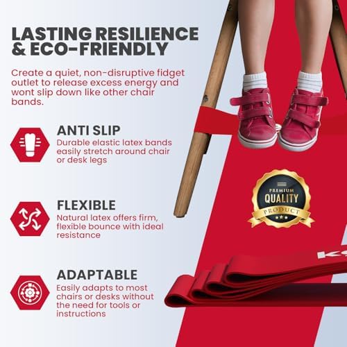 Chair Bands for Kids with Fidgety Feet, Desk Bands for Classroom