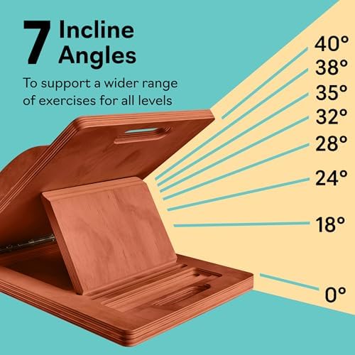 Slant Boards for Exercise, Wooden Slant Board, Calf Stretch Board with 7 Incline Angles, Velour Board, Balance Board & Calf Stretcher, Portable Incline Board for Physical Therapy, Ankle Mobility, Heel & Knees