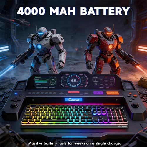 Free wolf M104 Full Size Wireless Gaming Keyboard Tri-Mode - Black