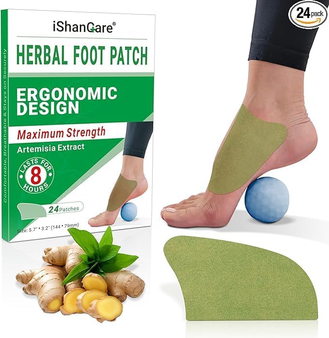 ishancare Foot Patches, 24 Count Long Lasting Heat Patches, 8 Hour Maximum Strength Deep Hot for Knee, Foot, Back, Neck, Shoulder, Joint