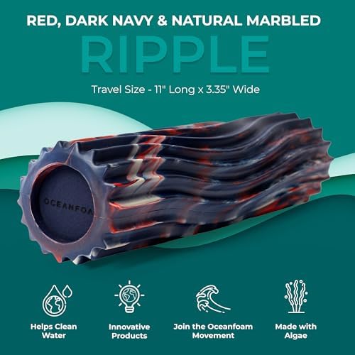 Oceanfoam Ripple Small Foam Roller (Red, Dark Navy & Natural Marbled)