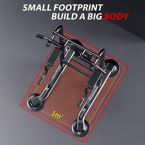 Power Tower Adjustable Height Pull Up & Dip Station Multi-Function Home Strength Training Fitness Workout Station for Home Gym