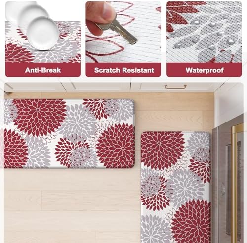 KIMODE Anti Fatigue Kitchen Mats for Floor 2PCS Cushioned Standing Mats