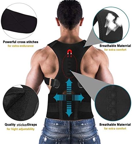 Posture Corrector Shoulder Bandage Corset for The Back Orthopedic Posture Correction Lower Back Support Belt for Men Women,White-XL,Black-M (White,Large)
