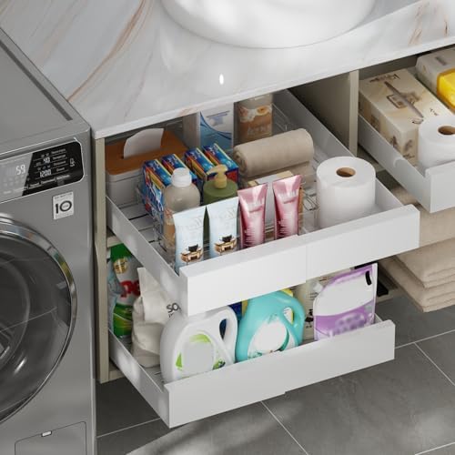 REBECAT 4-Size Expandable Drawer Organizer 8 Pack Plastic Storage Bins