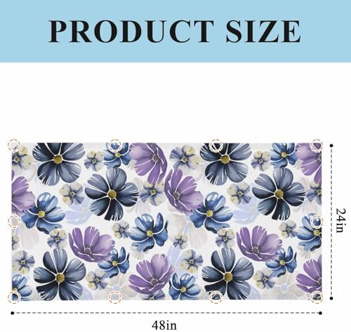 Ombre Purple Flower Magnetic Fluorescent Light Covers for Ceiling Lights 2 x 4 Feet,Watercolor Blue Green Country Floral Office Classroom Kitchen Drop Ceiling Light Covers Filters Shade Panel 1 Pack