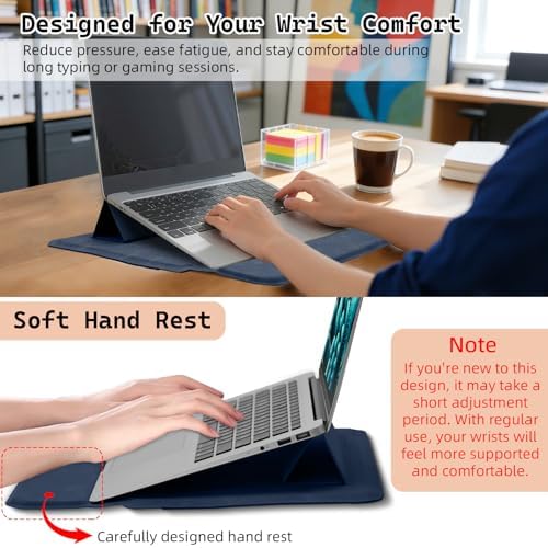15-16 Inch Laptop Sleeve Case with Stand Feature, Matte PU Leather