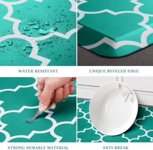 WISELIFE Kitchen Mats and Rugs Cushioned Anti-Fatigue, 17.3"x 39", Green